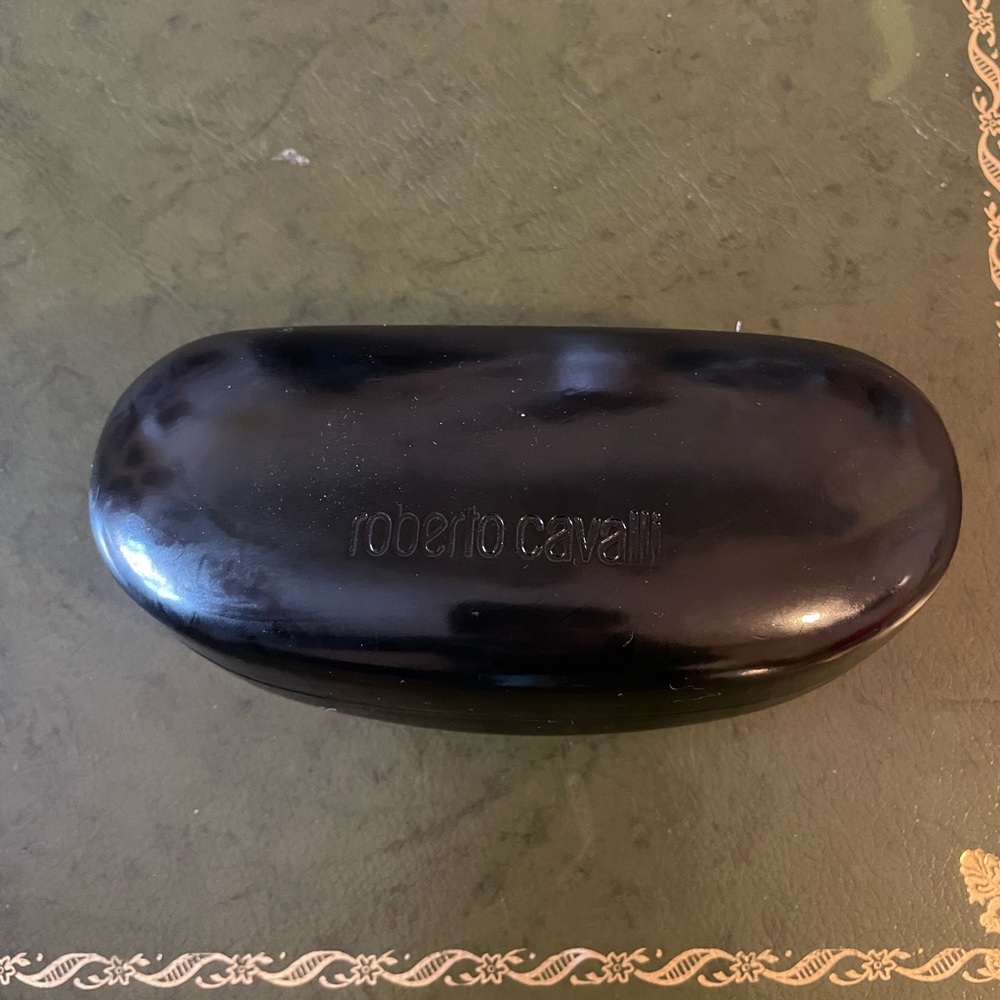 Roberto Cavalli Glossy Black Eyewear Case